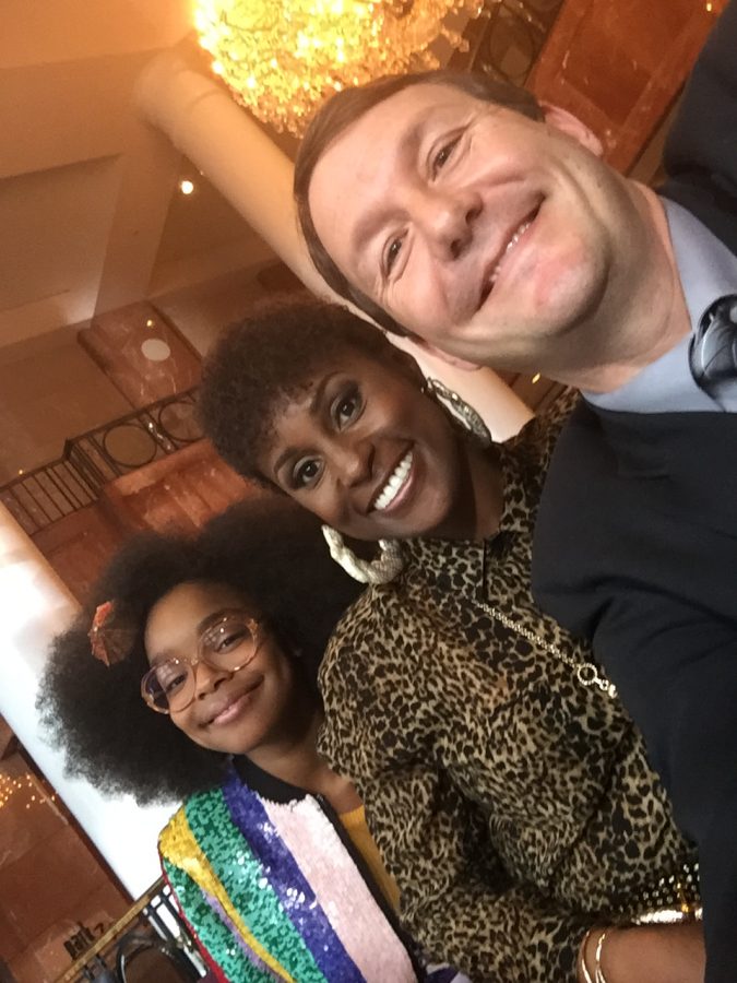 Mr. Paetznick on the set of the upcoming comedy movie Little with Marsai Martin (from the ABC series Blackish) and Issa Rae (from the HBO series Insecure and the 2018 movie The Hate U Give).