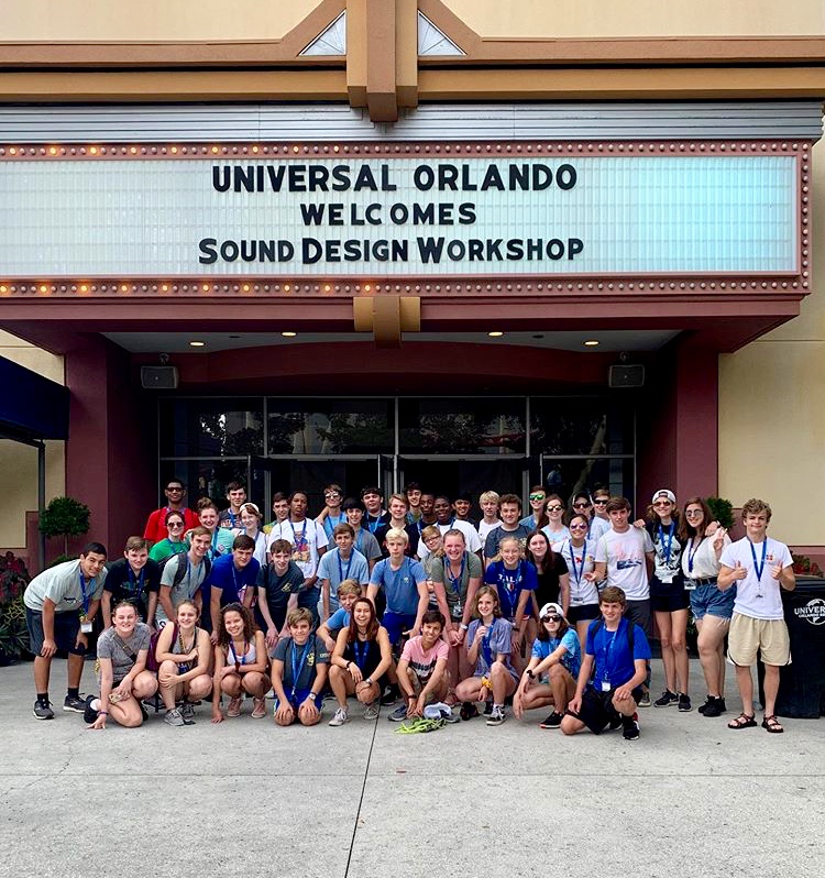 One highlight of the marching bands trip to Orlando was getting to participate in the Sound Designers Workshop at Universal Studios. The group worked with Disney professionals to set music, dialogue, and sound effects to film.