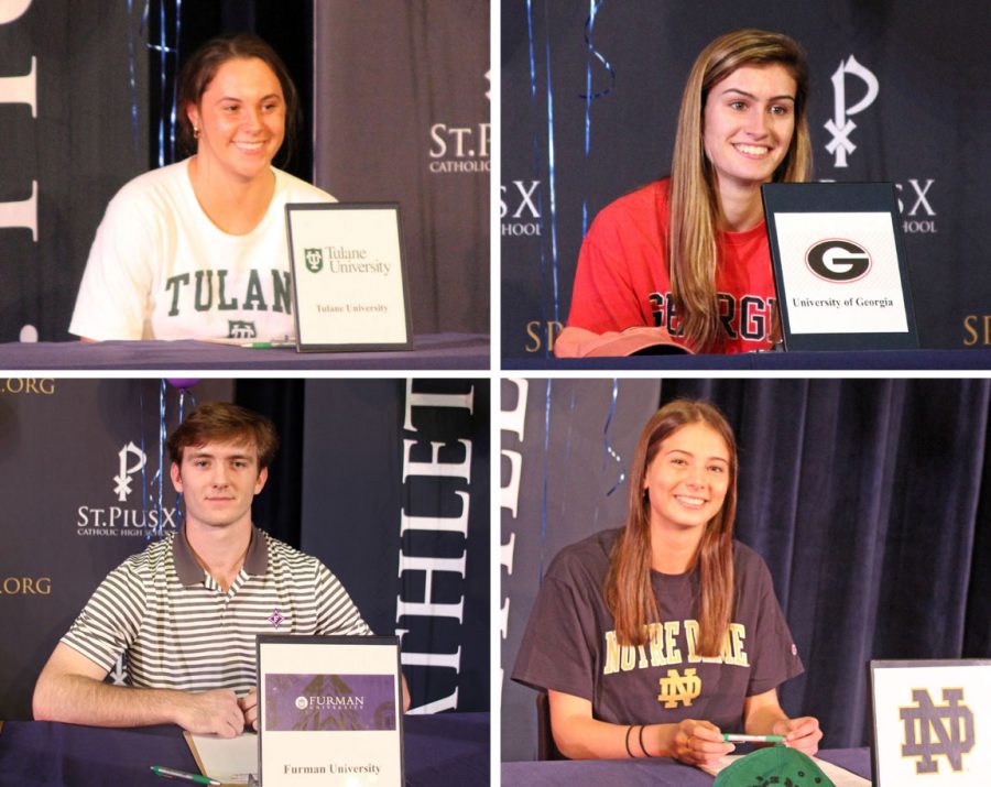 Senior student-athletes sign to continue playing careers in college