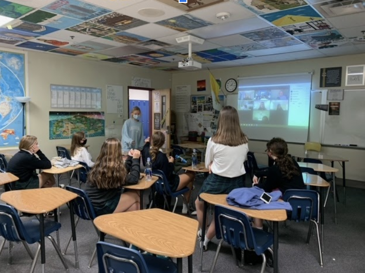 The Friends of Refugees Club meets in Ms. Roses room after school one day. Working in collaboration with the official non-profit group by the same name, the new club works on aiding the large refugee population in Clarkston, GA.