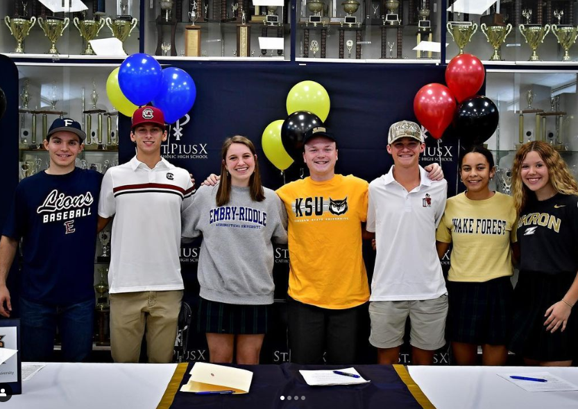A group of seniors on their signing day in November 2021.