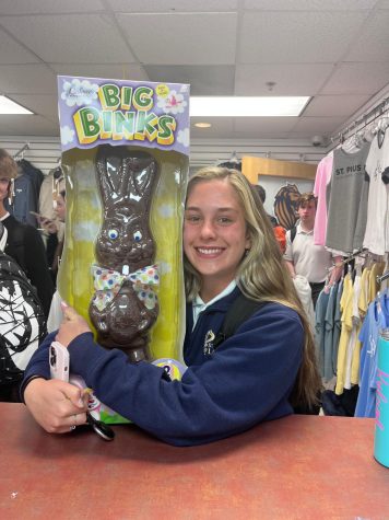 Junior Kyleigh Duncan hugs her Big Binks after winning it in a Roar Store raffle last month.