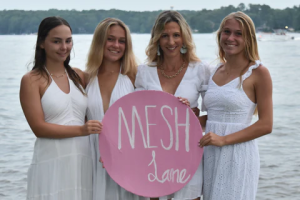 Savannah Stone (middle leaft) and her twin sister Ella (far right) launched an online clothing boutique with their stepmother and stepsister. The shop sells customized merchandise thats perfect for college football game days.