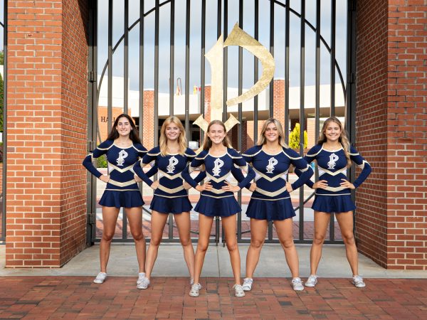 Seniors on the competition cheer squad pose for a photo in August. ©2023Art of Life Photography, Sports
