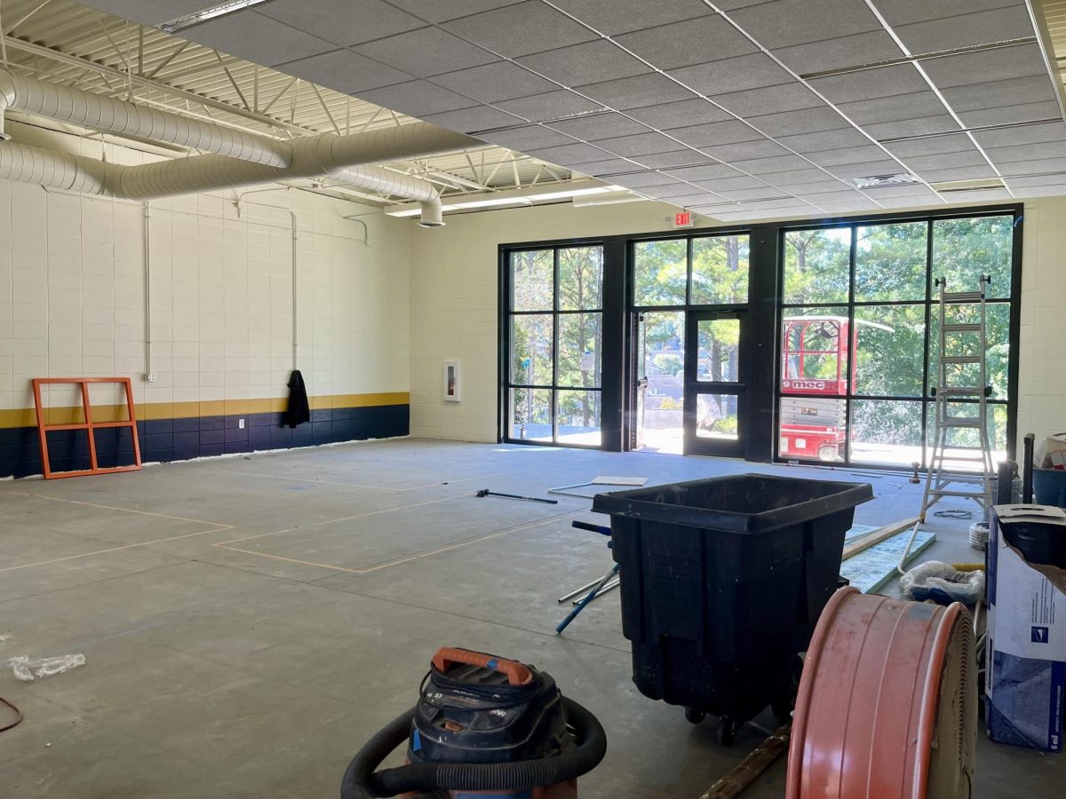 Windows have been added to the old weight room area as well as space to work outside.